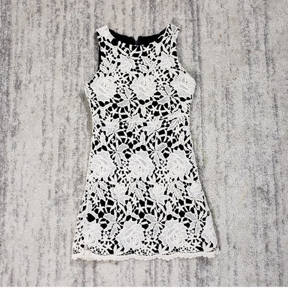 Alice + Olivia Floral Sleeveless Mesh Back Dress - Picture 3 of 6